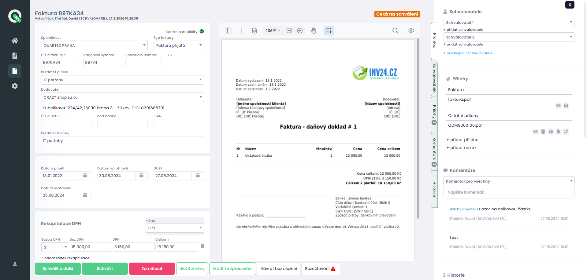 Přijaté faktury v Q.Invoice